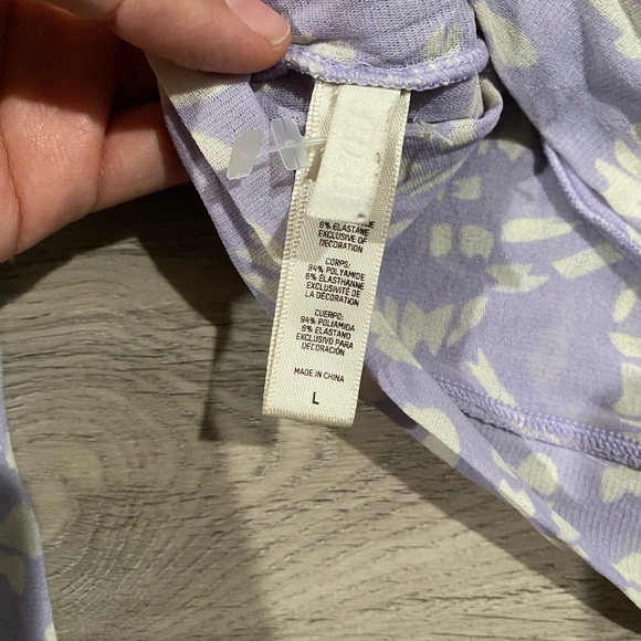 SKIMS Summer Mesh Set 2PC Lilac Swirl Semi-Sheer Brand Printed Pant Set L/XL - Picture 6 of 7